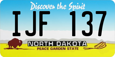 ND license plate IJF137
