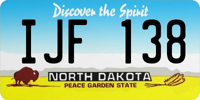 ND license plate IJF138