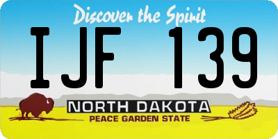 ND license plate IJF139