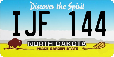 ND license plate IJF144