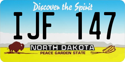 ND license plate IJF147