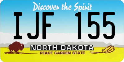 ND license plate IJF155