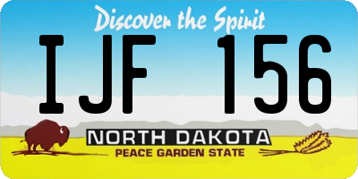 ND license plate IJF156