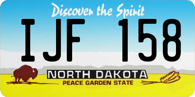 ND license plate IJF158