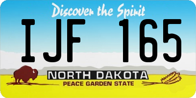 ND license plate IJF165