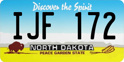 ND license plate IJF172