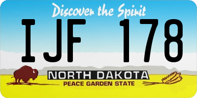 ND license plate IJF178