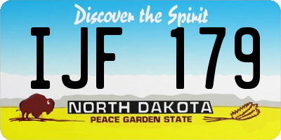 ND license plate IJF179