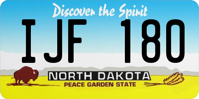 ND license plate IJF180