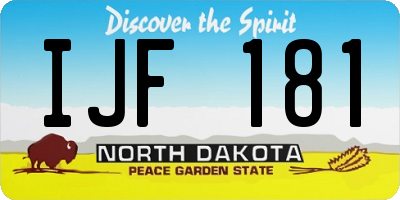 ND license plate IJF181