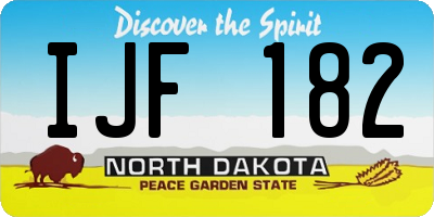 ND license plate IJF182