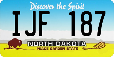 ND license plate IJF187