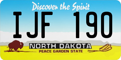 ND license plate IJF190