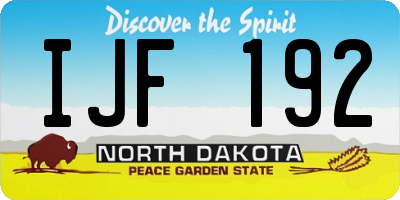ND license plate IJF192