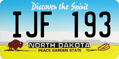 ND license plate IJF193