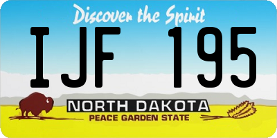 ND license plate IJF195