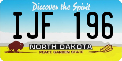 ND license plate IJF196