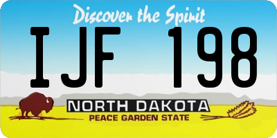 ND license plate IJF198