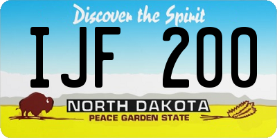 ND license plate IJF200