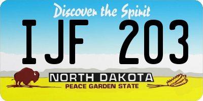 ND license plate IJF203