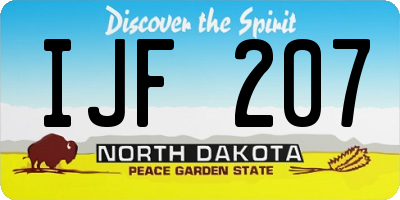 ND license plate IJF207