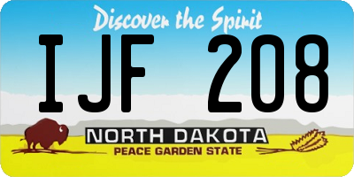 ND license plate IJF208