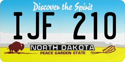 ND license plate IJF210
