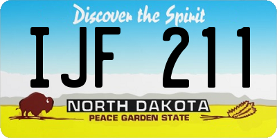 ND license plate IJF211