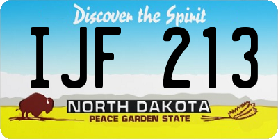 ND license plate IJF213