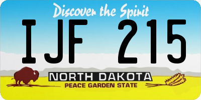 ND license plate IJF215