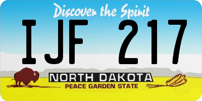 ND license plate IJF217