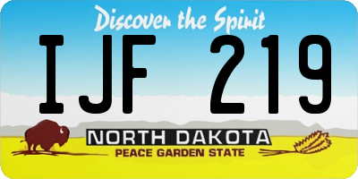 ND license plate IJF219