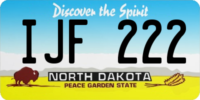 ND license plate IJF222