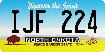 ND license plate IJF224