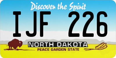 ND license plate IJF226
