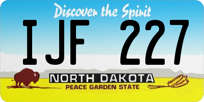 ND license plate IJF227