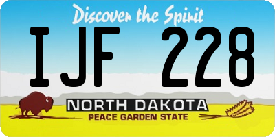 ND license plate IJF228
