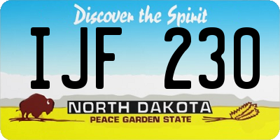 ND license plate IJF230