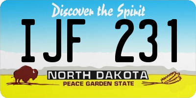 ND license plate IJF231