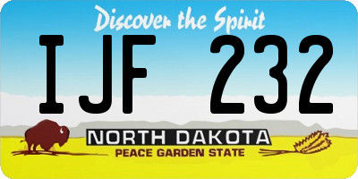 ND license plate IJF232