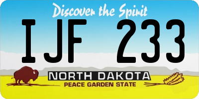 ND license plate IJF233