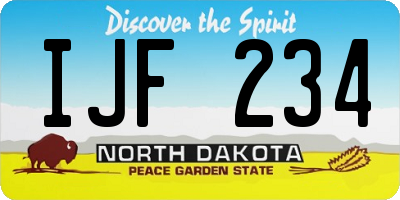 ND license plate IJF234