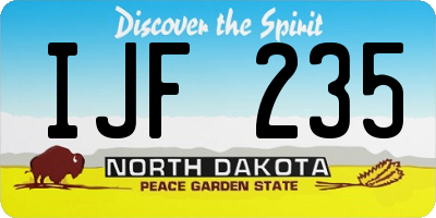 ND license plate IJF235
