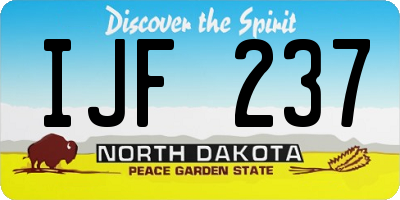 ND license plate IJF237