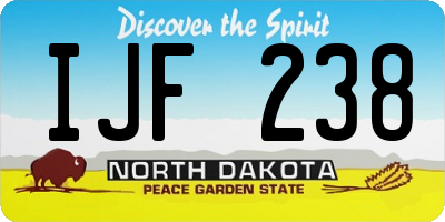 ND license plate IJF238