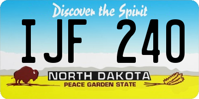 ND license plate IJF240