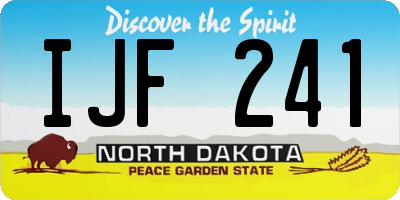ND license plate IJF241