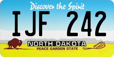 ND license plate IJF242