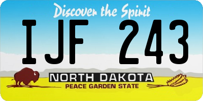 ND license plate IJF243
