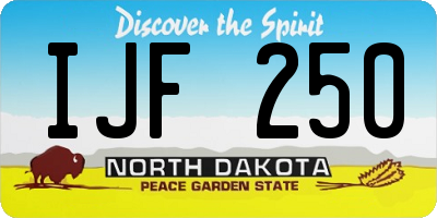 ND license plate IJF250
